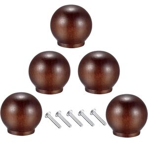 Set of 5 Round Wooden Knobs